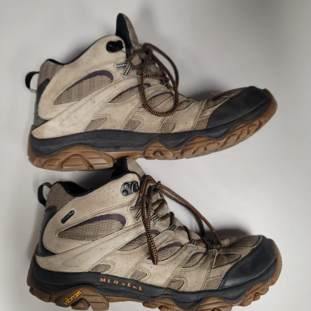 Merrell Mens Moab 3 Hiking‎ Boots Size 14 Mid Brown Outdoor Gorpcore Waterproof